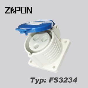 32A 2P + E 3PIN 220V IP44 femelle panneau <span class=keywords><strong>prise</strong></span> monophasée étanche aux éclaboussures industrielle CEE <span class=keywords><strong>prise</strong></span> de montage encastrée FS3234 - Product Image 4