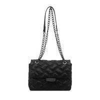 Sac en cuir PU pour femme, sac à main personnalisé de haute qualité avec logo, sacs à rabat avec chaîne, sacs bandoulière pour femme très vendus