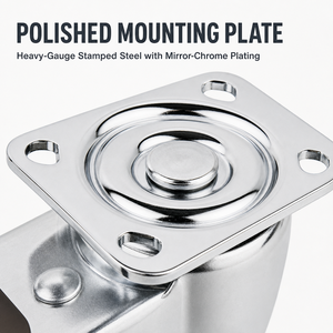 Roulette pivotante silencieuse avec frein, roue en TPR de 50 mm, protection du sol, pour meubles - Product Image 3