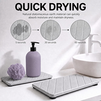 Tapis absorbant à séchage rapide CC, organiseur de robinet, plateau en pierre pour savons et produits de toilette, et plantes, gris, 8,3" x 4" pour éponge