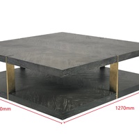 Table basse d'appoint géométrique en bois et métal pour salon, style nordique