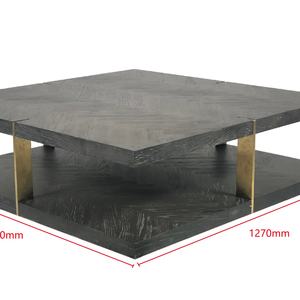 Table basse d'appoint géométrique en bois et métal pour salon, style nordique - Product Image 6