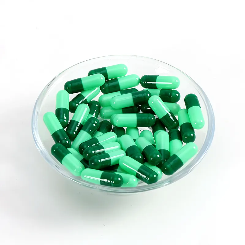 Empty Natural Vegetable Vegetarian Capsule Shell Size 000 00 0 1 2 3 4 5 Hollow Hard Emerald Green HPMC Pullulan Capsules