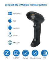Lector de código de barras USB portátil, escáner 1D/2D de mano CHIYI, lector de código de barras con cable para Android, Windows, tamaño A4, Stock, 2 unidades