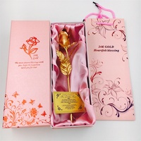 Rose en feuille d'or de 25 cm avec certificat, cadeau créatif pour les rendez-vous galants