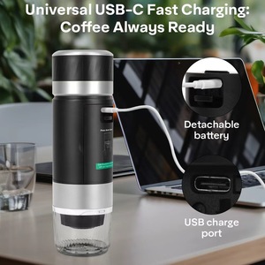 Cafetera portátil de cápsulas de 0.5L con batería y calentador para espresso, ideal para uso en exteriores. - Product Image 3