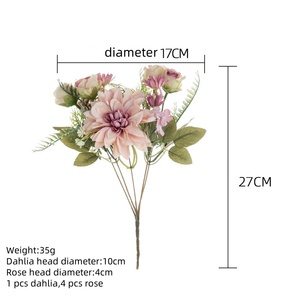 <span class=keywords><strong>Dahlia</strong></span> Fleur Artificielle Vente Chaude Arrangements Floraux Plante Décoratif <span class=keywords><strong>Bouquet</strong></span> De Mariage Fleur Artificielle - Product Image 6