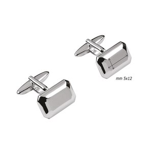 Gemelli Rettangolari in Argento 12x19 mm Finitura Lucida per Abbigliamento Formale - Product Image 3