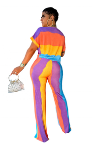 KY Piernas anchas Pantalones de cintura alta Nueva camiseta colorida Patalon Pour Femmes Trajes de mujer Elegantes - Product Image 2