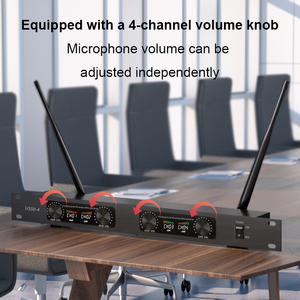 4-kênh UHF với 4 cầm tay không dây kim loại di chuyển cuộn dây Micro 150m tiếp nhận 4 micro cho các cuộc họp hosts KTV - Product Image 3