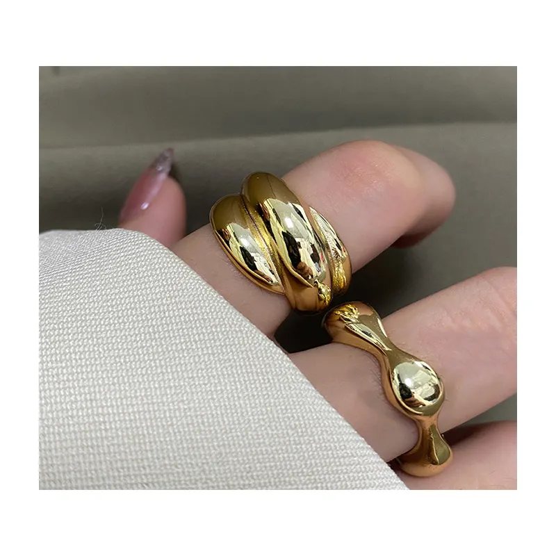 Twist klobige unregelmäßige verstellbare Ring koreanische Boho Chic Schmuck vergoldete Ringe Großhandel trend ige Schmuck Frauen