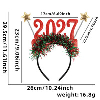 Nouveau serre-tête rayé coloré du Nouvel An 2027 pour enfants, accessoires photo pour l'ambiance de la fête de Noël, serre-tête étoile du Nouvel An