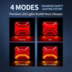 Kit d'éclairage magnétique sans fil 12V étanche IP67 pour remorque, lampe LED rechargeable de stop, de feux arrière et de clignotants, homologué ECE pour camion et camping-car - Product Image 3