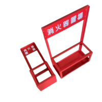Support de sol rouge pour extincteur, support en acier électrostatique avec panneau pour la sécurité au bureau et à l'école