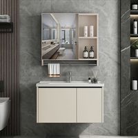 Kabinet Kamar Mandi Dinding Modern Berwarna, Furnitur Penyimpanan Desain Baru untuk Hotel & Rumah