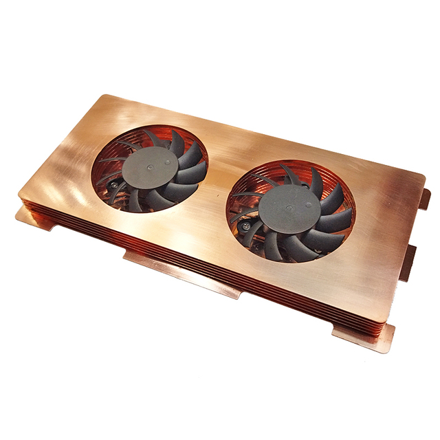Pure Copper GPU Backplate Radiator Kit Graphics Card Backplane Memory Cooler Dual Fan GPU Heatsink for RTX 3090 3080 3070