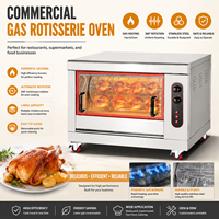 Four à rôtir au gaz commercial pour poulet avec porte en verre pour restaurant, traiteur, cuisine