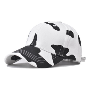 Casquette de baseball imprimée vache, logo personnalisé, coton sergé OEKO-TEX, 6 panneaux, fabrication BSCI, ajustable, faible MOQ - Product Image 1