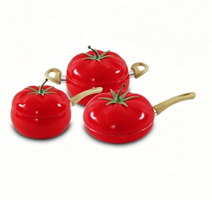Marmite à soupe en forme de tomate, <span class=keywords><strong>pot</strong></span> de cuisson en céramique antiadhésif antibactérien avec couvercle, compatible avec les plaques à induction et au gaz - Product Image 3