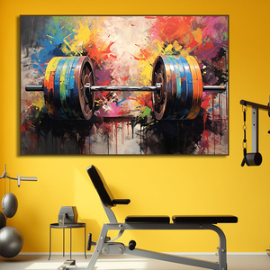 Graffiti Barbell Toile <span class=keywords><strong>Peinture</strong></span> Impression Sport Motivation Mur Art Fitness Gym Décor Musculation Affiche Haltérophile Cadeau - Product Image 1