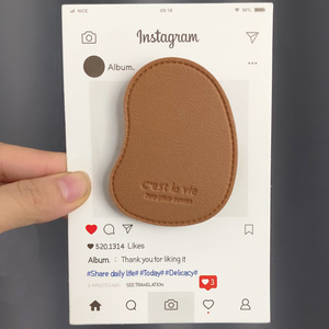 Support de <span class=keywords><strong>téléphone</strong></span> portable transparent avec design en cuir grainé de luxe, style Ins, accessoires pour <span class=keywords><strong>téléphone</strong></span> portable, vente en gros, support paresseux - Product Image 5