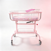 Lit d'hôpital pédiatrique bleu pour nourrissons, lit standard pour enfants, berceau pour nouveau-nés, cadre en acier anti-corrosion, berceau pour bébé
