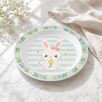 Assiette à dîner pour enfants écologique personnalisée OEM Assiette ronde en plastique sans BPA prix de gros d'usine Plats et assiettes