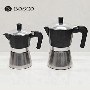 وعاء موكا للغاز/الكهرباء، وعاء فرنسي للطهي على الموقد، من الألومنيوم، تصميم بسيط، سعة 150 مل، غطاء أسود، عازل للحرارة >24 - Product Image 3