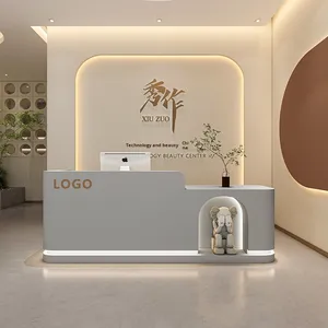 Mostrador de Recepción Moderno y Sencillo de Madera para Pequeños Negocios, Barberías, Tiendas de Ropa, Salones de Belleza, Mostrador de Caja, Recepción de Empresa - Product Image 4