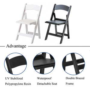 <span class=keywords><strong>Sedia</strong></span> da <span class=keywords><strong>giardino</strong></span> pieghevole in plastica bianca moderna con <span class=keywords><strong>cuscino</strong></span> per eventi all'aperto matrimoni affitti e alberghi - Product Image 4
