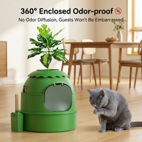 WOWO Bac à litière pour animaux de compagnie en acier inoxydable moderne vert frais anti-fuite, anti-adhésif, XL, avec parois hautes