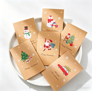 Cartes <span class=keywords><strong>de</strong></span> vœux <span class=keywords><strong>de</strong></span> Noël personnalisées avec logo, imprimées offset sur papier d'art, reliure parfaite, stock en vrac disponible - Product Image 2