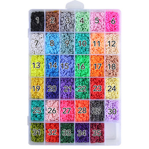 Accessoires de bricolage 6mm Boîte ronde plate en argile <span class=keywords><strong>pour</strong></span> la fabrication de <span class=keywords><strong>bracelets</strong></span> - Product Image 6