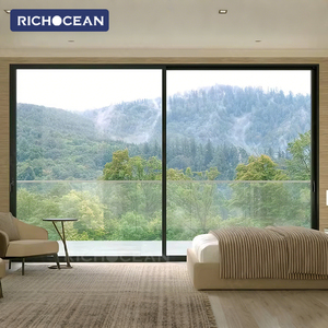 RICHOCEAN Porte coulissante extrêmement étroite en alliage d'aluminium pour patio Portes coulissantes en verre à double isolation thermique - Product Image 1