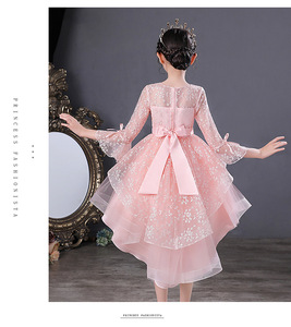 Đầm Hoa Phong Cách Mới Đầm Cổ Tích Thiết Kế Váy Lưới Màu Hồng Đầm Công Chúa Dự Tiệc Cưới Ngắn Và Dài Sau Lưng - Product Image 2