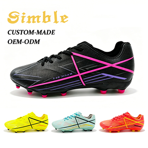 Fabricante de Zapatos de Fútbol de Césped Artificial Personalizados a la Moda, Botines de Fútbol con Impresión Offset TPU AG/FG - Product Image 1