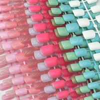 Lot de 24 faux ongles à presser, couleur unie, personnalisables, en ABS, application complète pour les doigts