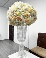 Grand lustre cristal fleur Arrangement support centres de table pour décoration de table de mariage