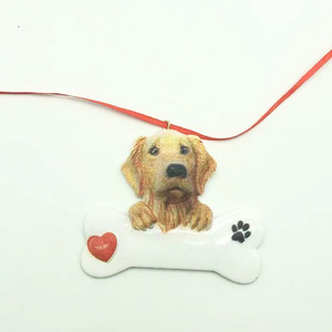 Personalizzato fai da te scrivi nome resina ornamenti per cani cucciolo Pet natale artigianato in resina albero di natale decorazioni appese - Product Image 6