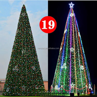 Grand arbre de Noël artificiel d'extérieur avec éclairage LED, arbre de Noël commercial pour centre commercial, hôtel, décoration de fêtes, taille personnalisée, ornement de Noël