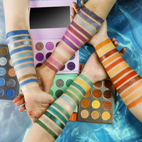 Palette d'ombres à paupières personnalisée de maquillage cosmétique d'été en gros, haute pigmentation, crémeuse, palette d'ombres à paupières à marque privée
