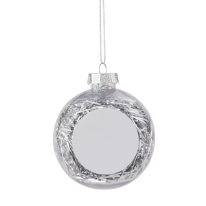 Ornamen bola gantung pohon Natal sublimasi pita bola 80mm dalam cetakan kustom - Product Image 5