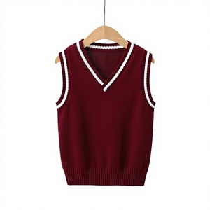 Chaleco Escolar para Niños, Chaleco de Punto sin Mangas con Cuello en V, Chaleco de Algodón Unisex para Niños y Niñas - Product Image 2