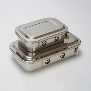 Bandeja de Esterilización de Acero Inoxidable 304 con Tapa, Caja para Instrumentos Quirúrgicos, Contenedor de Desinfección Médica, Color Plateado - Product Image 1