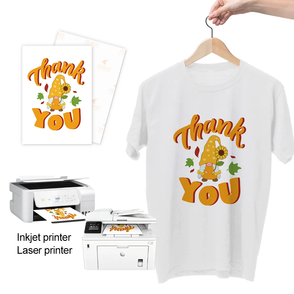 OEM Custom Logo Laser Dark Transfer Paper for Laser Printers a4 a3 Laser Heat Transfer Printing Dark/Light for T-shirt