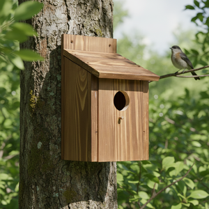 Caja de Madera de Pino para Nidos de Pájaros, <span class=keywords><strong>Casa</strong></span> para Pájaros Silvestres Resistente y Rústica, Jaula de Cría Fácil de Instalar para Decoración de Jardín - Product Image 1