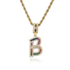 Collar con colgante de letra del alfabeto, cadena chapada en oro y latón <span class=keywords><strong>Simple</strong></span>, 26 letras personalizadas de circonio - Product Image 6