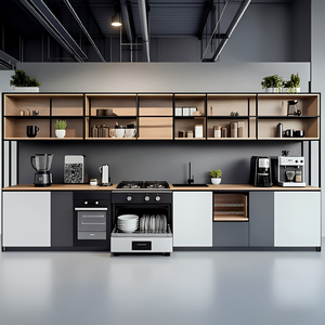 Ensemble d'armoires de <span class=keywords><strong>cuisine</strong></span> semi-ouvertes sans poignées de style simple Xichu à <span class=keywords><strong>prix</strong></span> abordable - Product Image 2