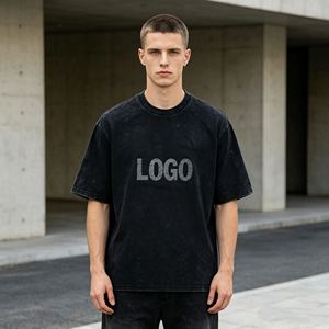 Camiseta de hombre, extragrande, de algodón, manga corta, cuello redondo, color liso, informal, con estampado de logotipo, corte regular, tejido jersey. - Product Image 2