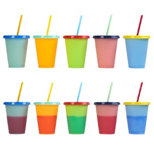 <span class=keywords><strong>Taza</strong></span> Mágica de Plástico de 16 oz con Logotipo Personalizado, Cambia de Color, con Pajita de PP, Apta para Agua Hirviendo, Vaso que Cambia de Color - Product Image 6